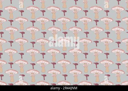 Motif de champignons sans couture. Illustration de dessin à la main dans un style de dessin animé. Conception textile et d'emballage Banque D'Images