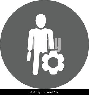 Icône d'ingénieur, d'assistant technique - utilisation parfaite pour les supports d'impression, le Web, les images de stock, l'utilisation commerciale ou tout type de projet de conception. Illustration de Vecteur