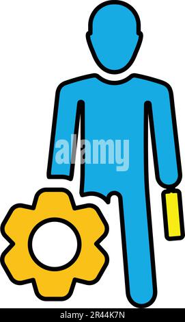 Icône d'ingénieur, d'assistant technique - utilisation parfaite pour les supports d'impression, le Web, les images de stock, l'utilisation commerciale ou tout type de projet de conception. Illustration de Vecteur