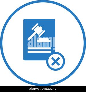 Icône d'annulation de l'ordonnance du tribunal à des fins graphiques et de conception de sites Web ou à des fins commerciales. Illustration de Vecteur