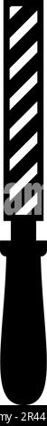 Outil à lime à main batte instrument icône noir couleur vecteur illustration image style plat simple Illustration de Vecteur