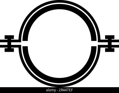 Collier en métal avec bande en caoutchouc icône de tuyau noir couleur vecteur illustration image style plat simple Illustration de Vecteur