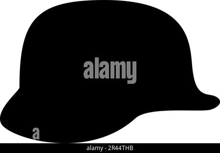 Casque allemand de la Seconde Guerre mondiale 2 stahlhelm WW2 icône noir couleur vecteur illustration image plat style simple Illustration de Vecteur