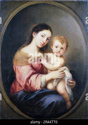 Bartolomé Esteban Murillo, la Vierge à l'enfant, peinture 1665-1670 Banque D'Images