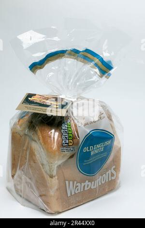 Warburtons pain blanc coupé en tranches de l'ancien anglais Banque D'Images
