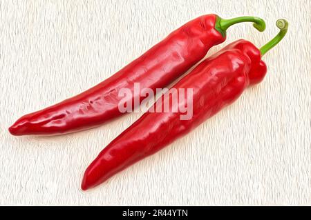 Couleurs vibrantes des poivrons rouges : une belle photo studio pour égayer votre cuisine Banque D'Images