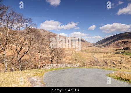 Le col de HardKnott dans le Lake District, en Angleterre Banque D'Images