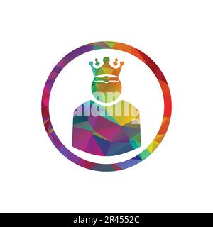 Très grand lit avec logo Crown Vector. Très grand lit avec logo couronne. Illustration de Vecteur