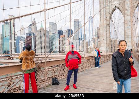 Brooklyn Bridge Brooklyn, New York City, NY, États-Unis d'Amérique Banque D'Images