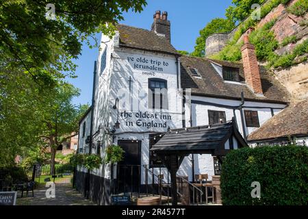 YE Olde Voyage à Jerusalem Pub à Nottingham City, Nottinghamshire Angleterre Royaume-Uni Banque D'Images