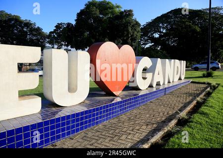 gandu, bahia, brésil - 19 mai 2023 : panneau à l'entrée de la ville de gandu. Banque D'Images