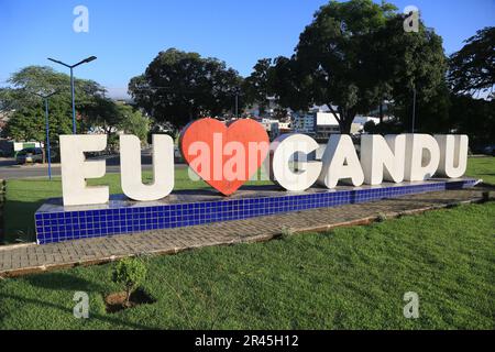 gandu, bahia, brésil - 19 mai 2023 : panneau à l'entrée de la ville de gandu. Banque D'Images