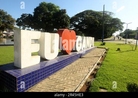 gandu, bahia, brésil - 19 mai 2023 : panneau à l'entrée de la ville de gandu. Banque D'Images