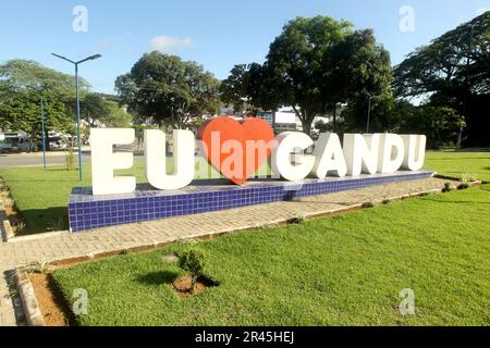 gandu, bahia, brésil - 19 mai 2023 : panneau à l'entrée de la ville de gandu. Banque D'Images