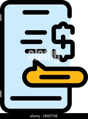 Icône d'aide financière. Outline l'icône de vecteur d'assistance financière pour la conception de sites Web isolé sur fond blanc couleur plat Illustration de Vecteur