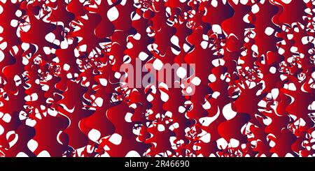 Arrière-plan vectoriel horizontal artistique abstrait, avec des formes organiques rouges et blanches. Illustration de Vecteur