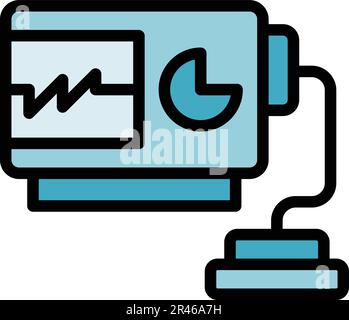 Icône défibrillateur chirurgical. Outline Surgery défibrillateur Vector Icon for web design isolé sur fond blanc couleur plat Illustration de Vecteur