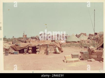 Position du 28th Infantry Regiment mars 1968 - Viet Nam Banque D'Images