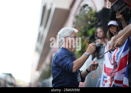 Damon Hill (GRB) ancien pilote F1, avec Williams Arrows Jordan, champion du monde 1996 F1 avec William Renault, maintenant commentateur TV, pendant le GP de Monaco, 25-28 mai 2023 à Montecarlo, Formule 1 Championnat du monde 2023. Banque D'Images