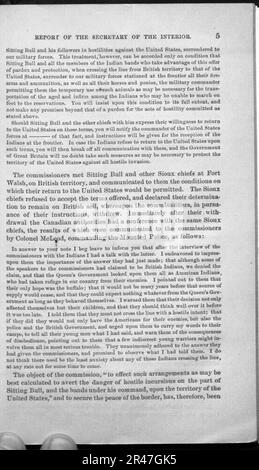 Département de l'intérieur des États-Unis Rapport annuel exercice terminé 30 juin 1877 p 05 Banque D'Images