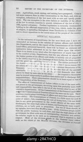 Département de l'intérieur des États-Unis Rapport annuel exercice terminé 30 juin 1880 p 80 Banque D'Images