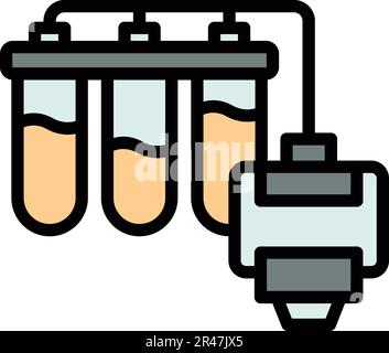 Icône de bioprinage du traitement. Outline Treatment Biorinting Vector Icon for web design isolé sur fond blanc couleur plate Illustration de Vecteur