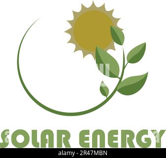 Le fichier vectoriel de modèle de logo « énergie solaire » est un design moderne et élégant qui représente le concept de l'énergie solaire. Illustration de Vecteur