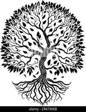 Le « fichier vectoriel de modèle de logo de l'arbre de vie » est une conception symbolique et significative qui représente le concept de croissance, d'interconnexion et de harmon Illustration de Vecteur