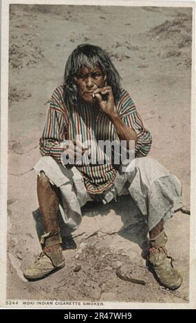 Inconnu AZ - fumeur de cigarettes indien Moki Banque D'Images