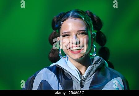 Bitterfeld Wolfen, Allemagne. 26th mai 2023. Nina Chuba se produit au Spoutnik SpringBreak. Le festival de musique aura lieu de 26,05 à 29.05.2023 sur la péninsule de Pouch, environ 25 000 jeunes sont attendus. Credit: Sebastian Willnow/dpa/Alay Live News Banque D'Images