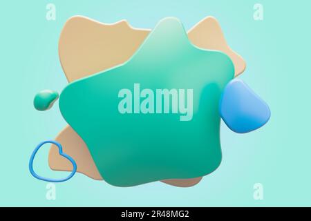 Forme d'amibe colorée à utiliser comme base de texte avec des guillemets Banque D'Images