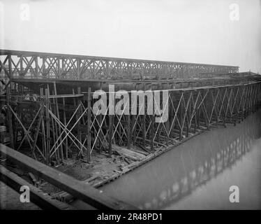 Ville de Cleveland, Steamer #168 sur les voies, 1907. Banque D'Images