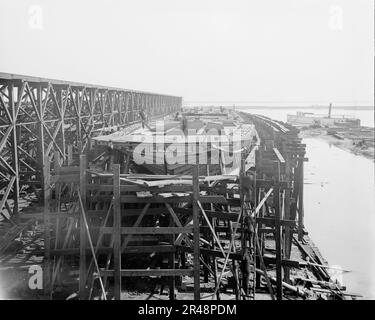 Ville de Cleveland, Steamer #168 sur les voies, 1907. Banque D'Images