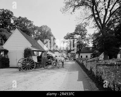 L'autocar Old English à Mt. Vernon, entre 1900 et 1920. Banque D'Images