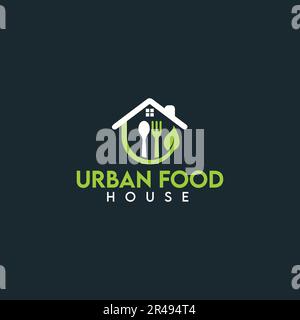 logo de la nourriture urbaine, logo de la nourriture, restaurant, design minimaliste et logo d'affaires Illustration de Vecteur