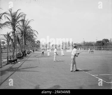 Courts de tennis, Palm Beach, Floride, entre 1900 et 1906. Banque D'Images