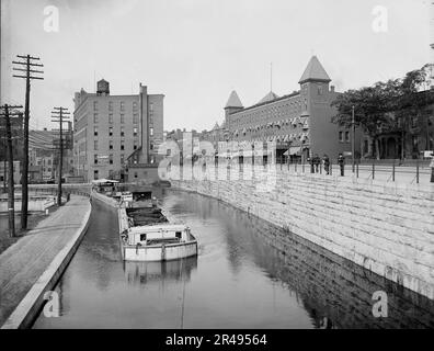 Canal Erie, Rochester, New York, entre 1900 et 1906. Banque D'Images