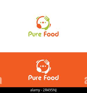 cuisine pure, logo de restaurant, design minimaliste et logo d'entreprise dans un modèle vectoriel Illustration de Vecteur