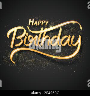 Joyeux anniversaire avec fond de lettres dorées Illustration de Vecteur
