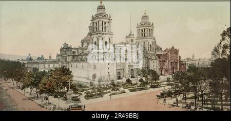 La cathédrale, ville du Mexique, entre 1884 et 1900. Banque D'Images