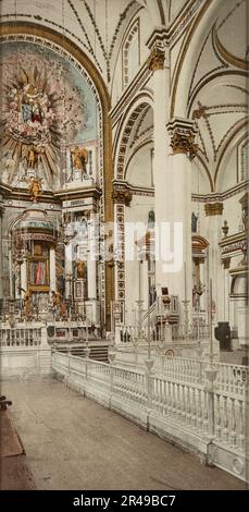 L'autel, Église de Guadaloupe, [la Cathédrale], ville de Mexico, entre 1884 et 1900. Banque D'Images