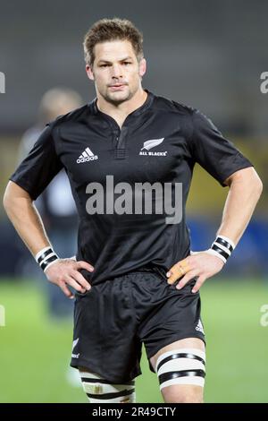 Le capitaine tout noir de Nouvelle-Zélande Richie McCaw jouant contre l’Afrique du Sud à Auckland, en Nouvelle-Zélande, samedi, 10 juillet 2010. Photo: La vie sportive Banque D'Images