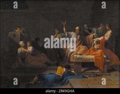 La mort de Socrates, 1786-1787. Banque D'Images