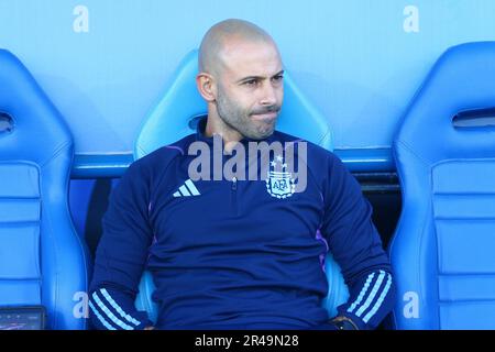 San Juan, Argentine, 26th mai 2023, Javier Mascherano, entraîneur de l'Argentine lors du match de la troisième partie du Groupe A pour la coupe du monde FIFA U20 au stade Bicentenario (photo: Néstor J. Beremblum) Banque D'Images