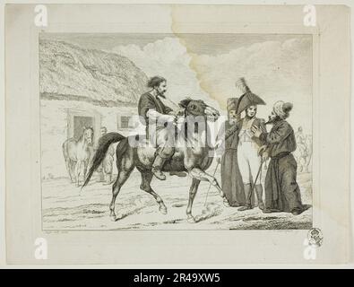 École d'équitation et chevaux, 1806. Banque D'Images