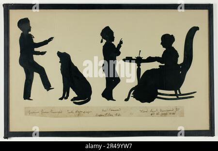 Silhouette de la famille Hammond, 1842. Banque D'Images