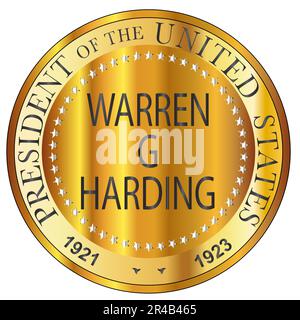 Warren G Harding président des États-Unis d'Amérique timbre-rond Banque D'Images