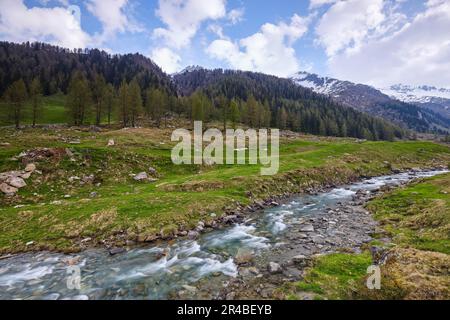 Ruisseau de l'Ahr dans l'Ahrntal, Kasern, Bolzano, Tyrol du Sud, Italie Banque D'Images