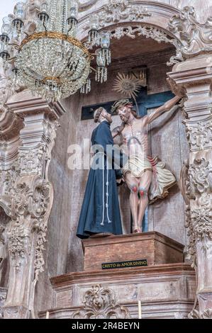 Église de Sao Francisco de Assis, statue de Cristo de Amor Divino, Sao Joao del Rey, Minas Gerais, Brésil Banque D'Images