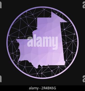 Icône Mauritanie. Carte polygonale vectorielle du pays. Icône Mauritanie dans un style géométrique. Illustration de Vecteur